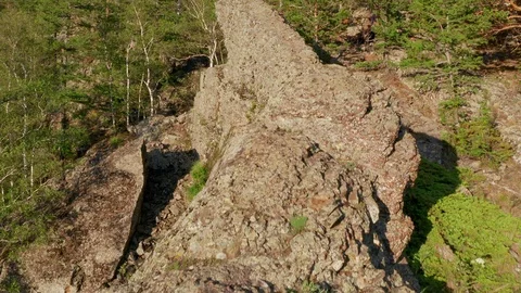 Panoramic shot over the rock. Stock Footage 112920738
