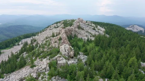 Panoramic shot over the top of the mountain. Stock Footage 114059174