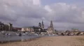 Panoramic Shot Pan Left Busy City Dresden Skyline Car Traffic People Commuting HD Footage