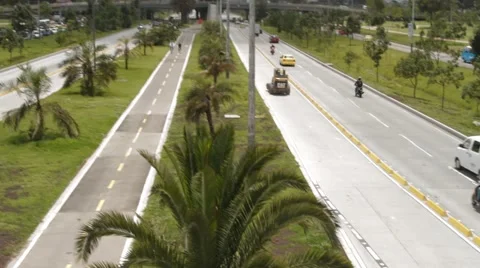 Panoramic Shot of traffic over Eldorado Avenue Video stock 42268194
