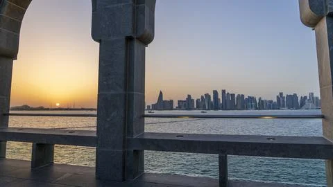 The Panoramic skyline of Doha, Qatar Photos