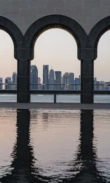 The Panoramic skyline of Doha, Qatar Photos