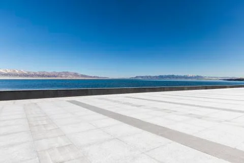 Panoramic skyline with empty road Stock Photos