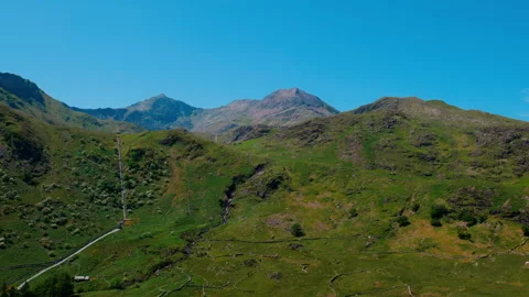 Panoramic Snowdon Vista: Mountain Range Viewpoint Stock Footage 249979905