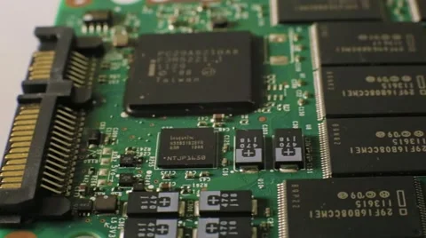 Panoramic Ssd Memory Board Video stock 56777828