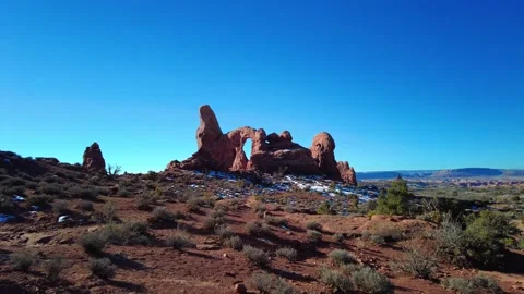 Panoramic stabilized views of famous rock formations in Arches National Park in Stock-Footage 201429123