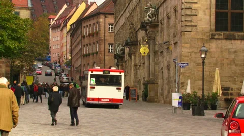 Panoramic street views of Nuremberg Stock Footage 32200212