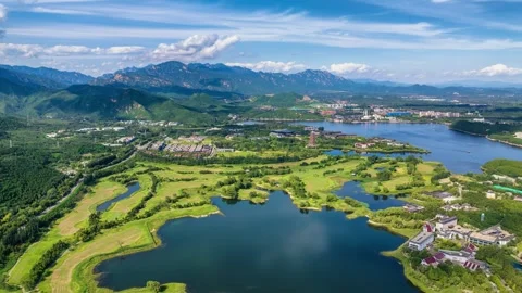 Panoramic Summer Landscape of Beijing Yanqi Lake Видео 337050135