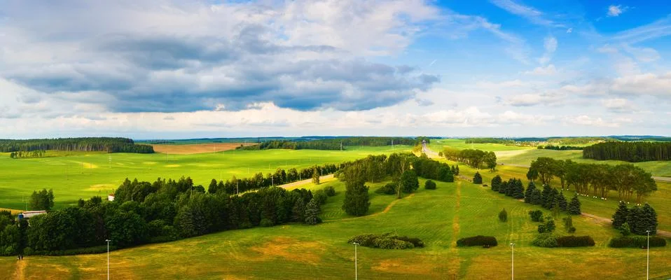 Panoramic summer landscape Stock Photos