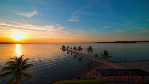 Panoramic Sunset in the Bay Stock Footage 293379931