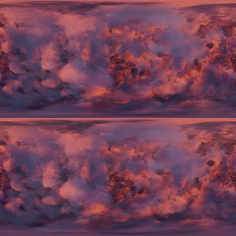 Panoramic Sunset Clouds in 360 Stereoscopic Virtual Reality 02 Stock Footage 143609618