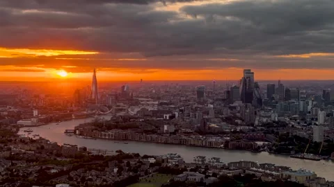 Panoramic sunset to night time lapse view of the skyline of London 库存影片 262434598