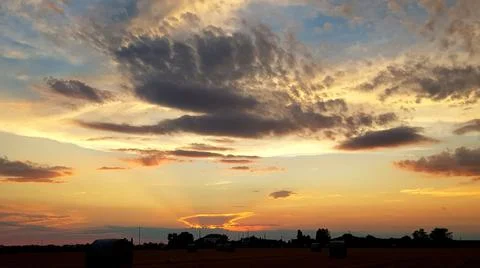 Panoramic at sunset Stock Photos