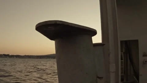 Panoramic Sunset Seascape from Ferry Deck in Ionian Islands, Kefalonia, Greece Stock Footage 328306674