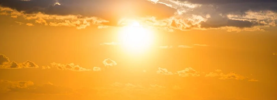 Panoramic sunset sky Stock Photos