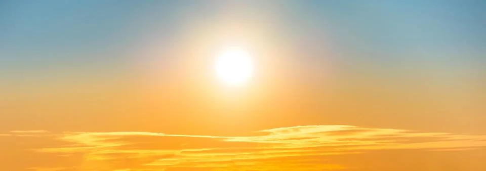 Panoramic sunset sky Stock Photos