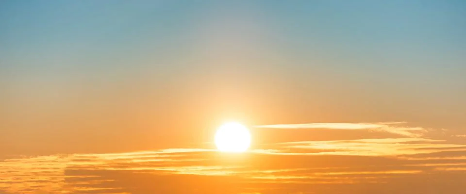 Panoramic sunset sky Stock Photos