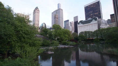 Panoramic Sunset Time-Lapse of Central Park Stock Footage 63637139