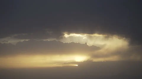 Panoramic sunset view through the clouds Stock Footage 218616364