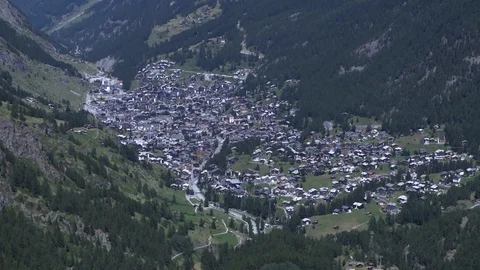 Panoramic of the Swiss Alps Stock Footage 114838650