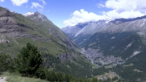 Panoramic of the Swiss Alps Stock Footage 114838698