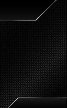 Panoramic texture of black and gray carbon fiber with metal accents Stock Illustration