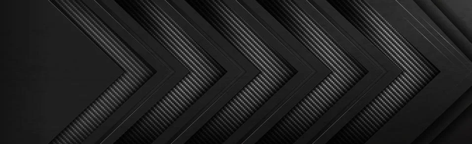 Panoramic texture of black and gray carbon fiber Stock Photos