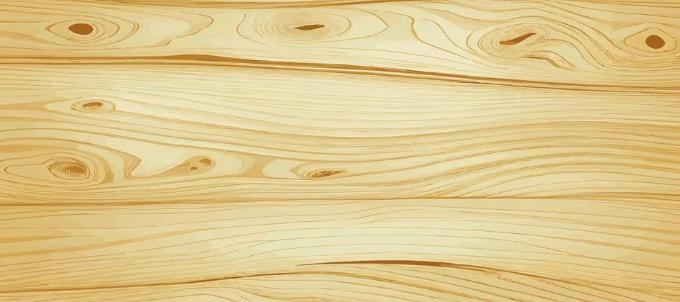 Panoramic texture of light wood with knots - Vector Illustrazione stock
