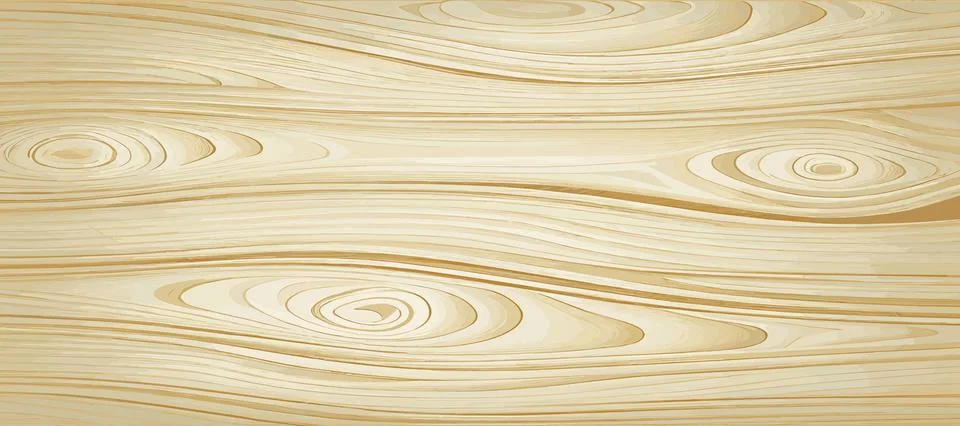 Panoramic texture of light wood with knots - Vector Illustrazione stock