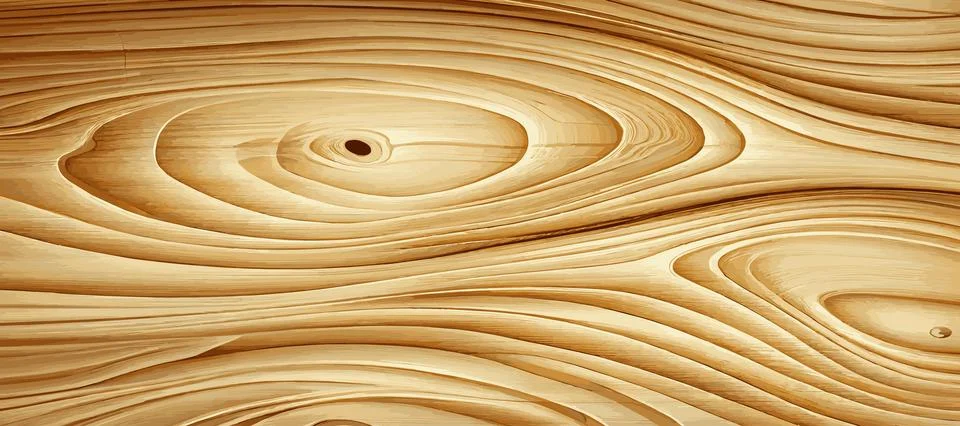 Panoramic texture of light wood with knots - Vector Stock Illustration