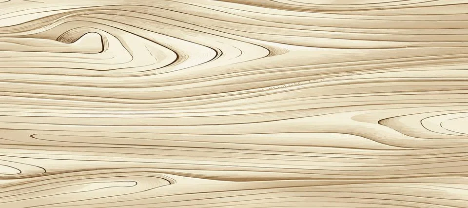 Panoramic texture of light wood with knots - Vector Stock Illustration