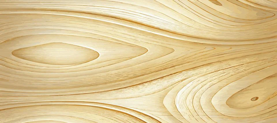 Panoramic texture of light wood with knots - Vector Stock Illustration