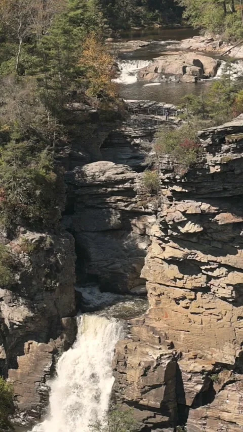 Panoramic Tiers Falls Pools Overlook Showing Sweeping Vertical View Of Vidéo 325059571