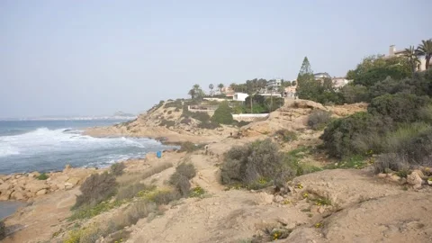 Panoramic time-lapse on the coast Stock Footage 157456149