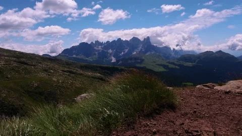 Panoramic time lapse of the pale di san martino dolomites trentino Stock-Footage 203981946