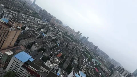 Panoramic time-lapse shot center of Chengdu, China Stock Footage 168474066