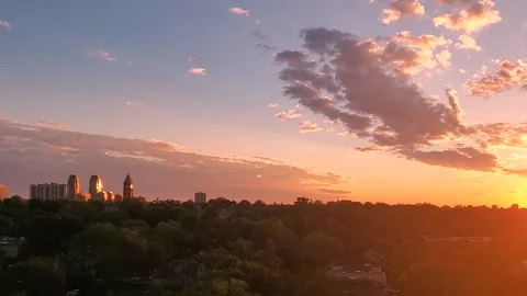 Panoramic time-lapse of Toronto sky and upscale Eglinton and Forest Hill Stock Footage 143164804