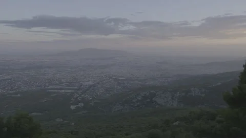 A panoramic timelapse of Athens at sunset Stock Footage 243072565