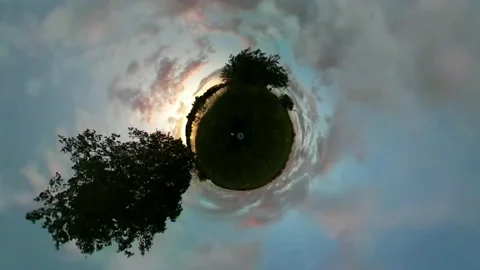 Panoramic timelapse of clouds before sunset Stock Footage 202058731