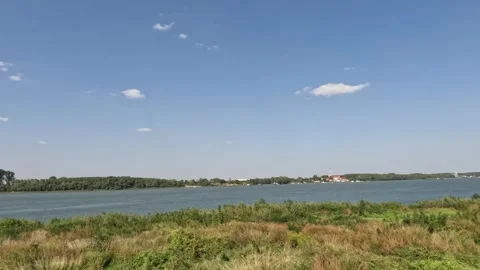 Panoramic timelapse of the Danube River Stock Footage 286789141