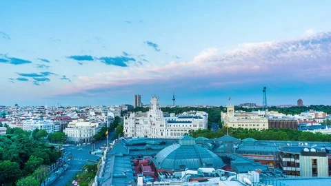 Panoramic timelapse view over Madrid Stock Footage 72630326