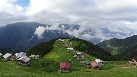 Panoramic timelapse view of Pokut plateau in blacksea karadeniz, Rize, Turkey Stock Footage 89827860