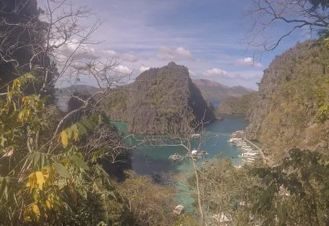 Panoramic top view, Beach from Philippines beach, Palawan, Nido, 2019 Stock Photos