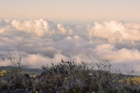 Panoramic top view from Haleakala volcano in Maui, Hawai Foto stock