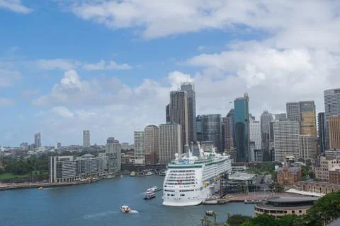 Panoramic top view scene from sidney city, circular quay on february 2018 Stock Photos