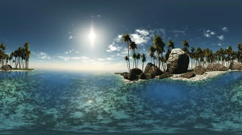 Panoramic of tropical beach. made with one 360 degree lense Video stock 67500866