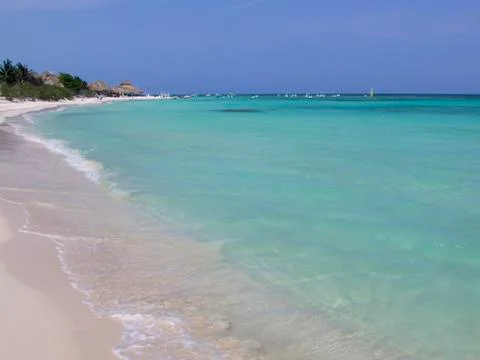 Panoramic tropical beach view Fotos de archivo