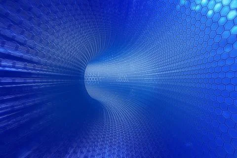 Panoramic tunnel graphic background 3d rendering Stock Illustration