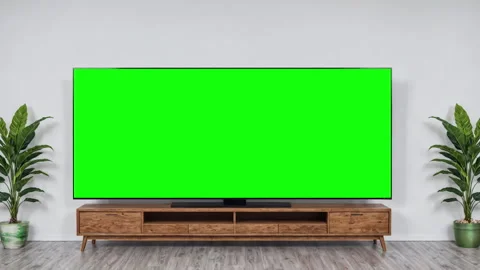 Panoramic tv greenscreen zoom in Stock Footage 261032731