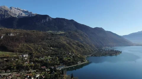 PANORAMIC FROM VEYRIER TO SEVRIER 스톡 동영상 147684590